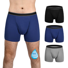 Reusable Men's Incontinence Boxer Briefs - EXTRA ABSORBENCY(100ml) - 95% Cotton