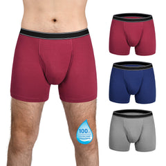 Reusable Men's Incontinence Boxer Briefs - EXTRA ABSORBENCY(100ml) - 95% Cotton