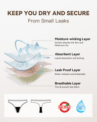 Washable Women's Period Underwear- 1/2 tampon (Thong)