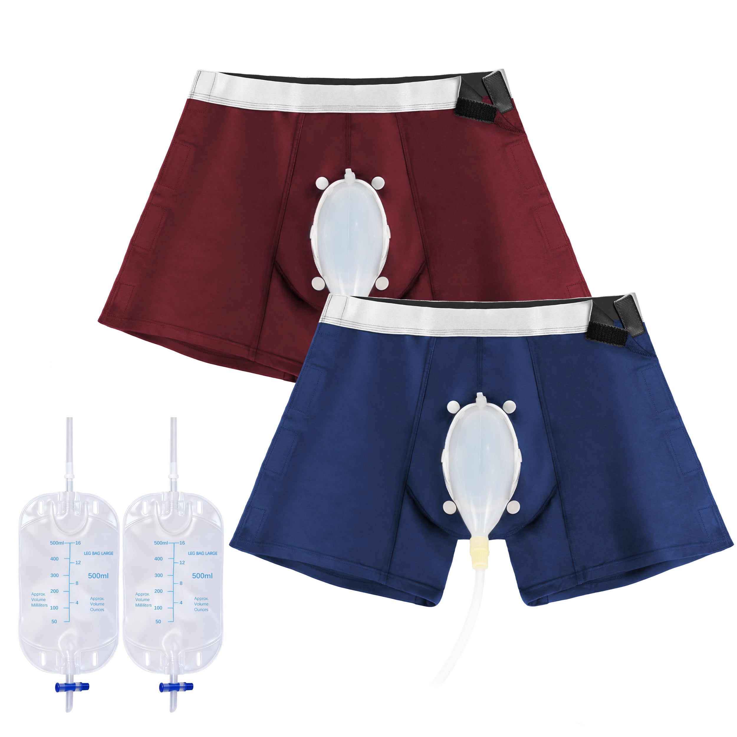 Underwear with External Catheter & Urine Bags - 2 Pcs