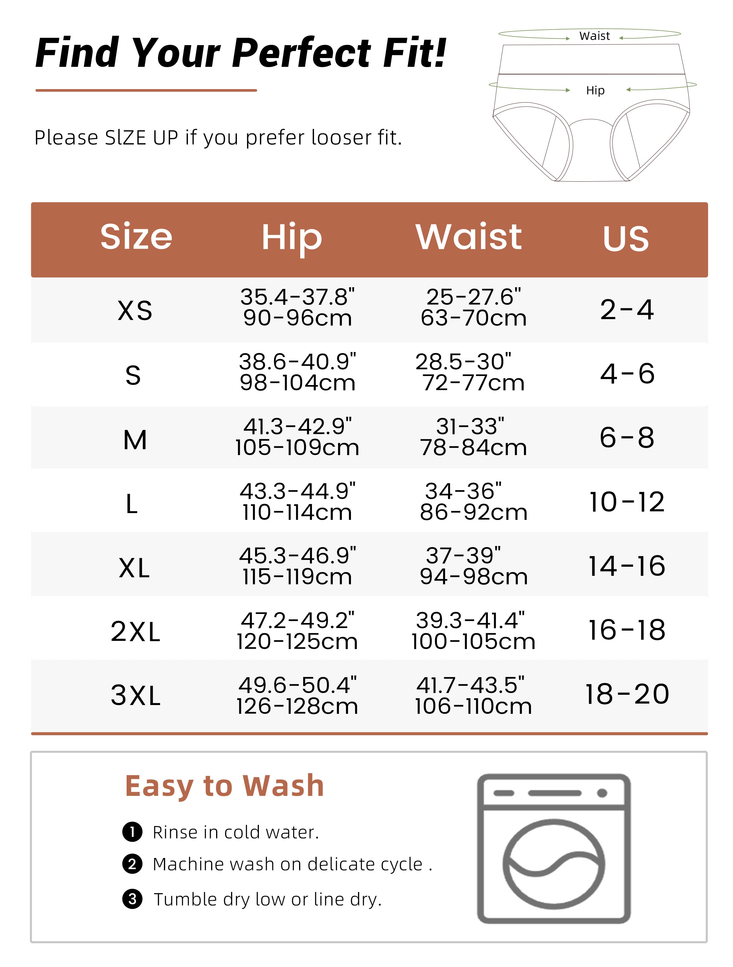 Washable Women's Period Underwear- Absorbent-50ML(High Waist)