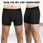 Reusable Men's Incontinence Boxer Briefs (5 Pieces) - ABSORBENCY(100 ml) - 95% Cotton